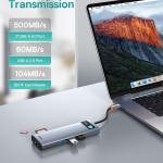 Baseus Laptop Docking Station Dual Monitor 4K@120Hz, 9 in 1 USB C Hub with 2 HDMI, 1000Mbps LAN, Max 85W PD, 3 USB, SD Card Reer, USB C Dock Compatible with iPhone 15/Mac/Dell/HP/Surface/Steam Deck