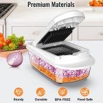 8 Ble All-in-1 Vegetable Chopper Mandoline Slicer with Container, Food Chopper, Onion Chopper, Veggie Cutter for Sal, Kitchen Ggets Accessories Essentials, White