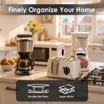 Large Capacity Cord Organizer for Appliances,4 Pack Upgred justable Kitchen Appliance Cord Holder Wraps Keeper Stick on Mixer,Coffee Maker,Pressure Cooker,Air Fryer,Kitchenaid and Other Appliances