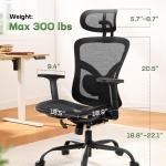 Marsail Ergonomic Mesh Office Chair,Ergonomic Dsk Chair with 2D Herest,justable Lumbar Support & Up and Down Armrest
