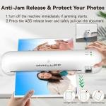 Laminator Machine 9-Inch Portable Thermal Laminater with Hot & Cold Modes, A4 Small Laminating Machine with ABS Jam-Release, 3-Min Warm-Up, 6-in-1 Photo Laminator Kit for Home and Class, White
