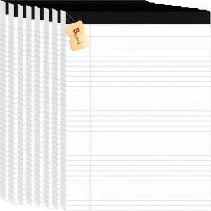 8Packs Legal Ps 8.5 x 11 Inch, 50Sheets/Pack, College Ruled & Perforated White Writing Ps, Ps of Paper 8.5 x 11, Lined Note Ps with Sturdy Backing for Office, Business & School Supplies