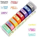 Fancy Land Teacher Stamps for Gring Motivational Teacher Self-Inking Stamp Set Encouraging Signature Stamp for Classroom Supplies 8 Packs Multicolor