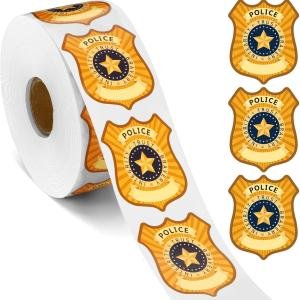 DECYOOL 800 Pcs Police Bge Stickers, Police Bge Name Tag Stickers Label Decals for Birthday Party Favors School Rewards Offices Supplies