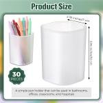 30 Pack Pen Holder Pen Cups for Desk Organizers and Storage Stationery Plastic Matte Pencil Holder Cups Ins Style Transparent for Office School Home Supplies