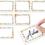 240 Pcs Fall Name Tag Stickers Thanksgiving Name Labels Autumn Pumpkin Maple Leaves Border Gift Tag for Fall Thanksgiving Home Office Party Guests Classroom Supplies, 3. 5 x 2. 4", 6 Styles