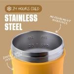 BlenderBottle Sport Insulated Stainless Steel Shaker Bottle with Wire Whisk, 24-Ounce, Mango – Protein Shakes & Hydration for Athletes & Fitness Enthusiasts, Easy Mixing, Keeps Drinks Cold, Lockable L