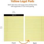 Basics 50 sheet Wide Ruled Lined Writing Note P, 8.5" x 11.75", 12-Pack, 600 Perforated Sheets, Canary