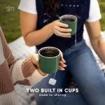 Simple Modern 36oz Insulated Hot Beverage Bottle with 2 Mugs | Travel Coffee Thermos for Hot Drinks | Twist and Pour Top | Commute, Travel, and Picnic Friendly | Roam Collection | Graphite