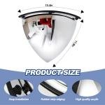 Suzile 2 Pieces Quarter Dome Mirror High Viewing Angle Safety Security Corner Acrylic Convex Mirror for Blindspot (18 Inch)