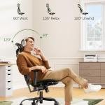 Marsail Ergonomic Mesh Office Chair,Ergonomic Dsk Chair with 2D Herest,justable Lumbar Support & Up and Down Armrest