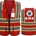 AYKRM Security Vest for Men Women 7 Pockets High Visibility Reflective Safety Vest Front Zipper Meets ANSI/ISEA