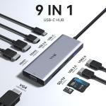 USB C Docking Station Dual Monitor HDMI apter for Dell HP Lenovo,Laptop Docking Station 3 Monitors USB C Hub Multiple apter Dongle with 2 HDMI 4K+VGA+100W PD Charger+3 USB Port+SD/TF Card Reer