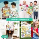 EXCOOL CLUB All About Me Poster For Elementary - 20 Pcs Star Student Of The Week Poster For Preschool Kindergarten, School Supplies Classroom Must Haves For Students
