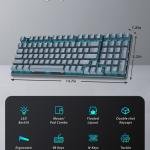 Mechanical Gaming Keyboard and Mouse, LED Backlit 98-Key Floating Keycap & 4 DPI RGB Gaming Mouse with Mouse P, Full Anti-Ghost Light Up Wired Computer Keyboards for MAC PC Gamer Accessories, Gray