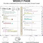 2026 Planner, Weekly and Monthly Calendar Planner for Women, Jan 2026 - Dec 2026, Hardcover Planning Agenda book with Tabs, Spiral Bound, Inner Pocket, Perfect for School Office Supplies, 6.3" x 8.5"