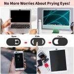 Webcam Cover (3 Pack), 0.03 inch Ultra Thin Laptop Camera Cover Slide for iPhone iP MacBook Pro Computer iMac Cell Phone PC Accessories Camera Blocker Slider, Great for Privacy - Black