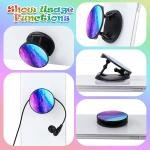 Honoson 9 Pieces Cell Phone Grip Holder Collapsible Holder Colorful Self-hesive Finger Ring Sublimation for Smartphone and Tablets(Nebula)