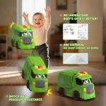 Remote Control Garbage Truck Toys for Toddlers 1-3 with Lights & Sounds RC Recycling Vehicle for Kids 3-8 Durable Waste Management Trash Truck for Boys & Girls