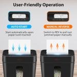 Paper Shredder for Home Use 6-Sheet Cross-Cut Shredder,Also Shred Card/Clip/Staple,P-4 Higher Security,Small Document Shredding Machine for Office,Heavy Duty with Jam Proof,3.04-Gal Bin