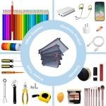 pendancy Mesh Zipper Pouch 5pcs Lightweight Nylon File Folders Document Organizer Cosmetic Bags Accessories Storage for Travel and Office Supplies (Grey, A4 A5 A6)