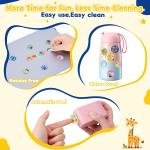 Automatic Sticker Dispenser with 300Pcs 1.0 Inch Animal Stickers for Kids Reward,Behavior Chart,School Classroom Student Teacher Supplies Gifts-Pink