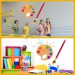 2 Pcs Jumbo Painting Set Wall Cut Outs Art Paint Party Cutouts Art Classroom Decorations for School Bulletin Board Craft Vacation Bible School Supplies Wall Decor Birthday Painting Party