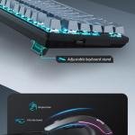Mechanical Gaming Keyboard and Mouse, LED Backlit 98-Key Floating Keycap & 4 DPI RGB Gaming Mouse with Mouse P, Full Anti-Ghost Light Up Wired Computer Keyboards for MAC PC Gamer Accessories, Gray