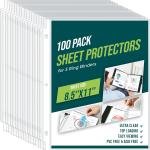 Sheet Protectors 8.5 x11 Inch Clear Page Protectors for 3 Ring Binder,100 Pack Plastic Sleeves for Paper,Documents and Photos,Top Loing Binder Sleeves Paper Protector Letter Size