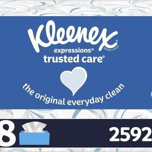 Kleenex Expressions Trusted Care Facial Tissues, 18 Boxes, 160 Tissues per Box, 2-Ply (2880 Total Tissues)
