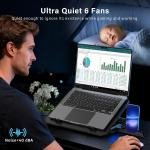 Laptop Cooling P, Laptop Cooler 6 Quiet Fans for 12"-17" Laptops, Gaming Laptop Fan Cooling P with 5 Height justable, Slim Portable USB Powered, 2 USB Ports & Phone Holder
