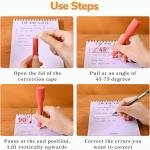 Temiary 8 Pcs Aesthetic Correction Tape, Quick Dry White Tapes Pens, Instant Correct, Easy to Use White Smooth Pull Out Applicator for Instant Corrections School Office Supplies, 1/5" x 236" (Pink)