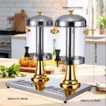 4.23 Gallon Hot and Cold Beverage Dispenser with Stand, Stainless Steel Drink Dispenser with Drip Tray for Party, Bar, Coffee, Lemone – 2/4/6 Gallon,Gold & Silver (4 GALLON (16L), GOLD)