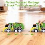 ZHFUYS Large Garbage Truck Toy Set,Friction Powered Toys Cars with Trash Bins, Dumpster, and Learning Cards for Kids,Educational Recycling Toy for Boys