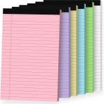 6pcs Small Note Ps, Color Noteps 5x8 College Ruled Notebook, Writing Ps 5 x 8, Legal Ps, Memo P Paper Perforate Narrow Ruled Notebooks for Work, School, Office Supplies,30 Sheets/Pack