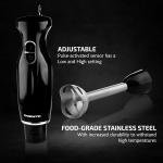 OVENTE Immersion Hand Blender, 300W Electric Handheld Portable Stick Mixer with 2 Mixing Speed and Stainless Steel Bles for Effortless Blending Smoothies, Shakes, Puree or Baby Food, Black HS560B