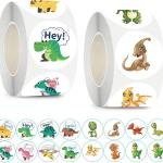 1000Pcs Dinosaur Stickers for Kids Boy Girl Teacher Round Cute Animal Children Reward Roll Sticker School Supplies Incentive Potty Training for Classroom Home(16 Style)