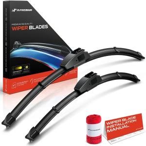 A-Premium Windshield Wiper Bles Compatible with Honda Accord 2023-2024 - 24" and 17", Hook Connector, with Wear Indicator & Towel, Left and Right - Pack of 2
