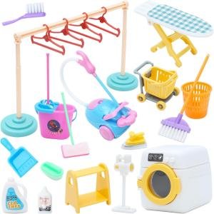 SOTOGO 22 Pieces Mini Housework Cleaning Supplies Miniature House Accessories Mini House Furniture Decoration Accessories