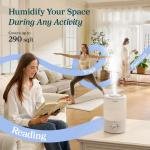 LEVOIT - Humidifiers for Bedroom - Quiet (3L Water Tank) - Cool Mist/Top Fill/Essential Oil Diffuser/25Watt - Home/Large Room - 360° Nozzle - Rapid Ultrasonic Humidification for Baby Nursery/Plant