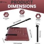 Guillotine Paper Cutter Heavy Duty, 18" Cut Length Wooden Paper Trimmer Cuts 12 Sheets, Accurate & Safe Paper Slicer Cutter for Cardstock, Photos, Crafts, Office, Home & Classroom