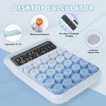 Mechanical Switch Calculator with Big Buttons, Calculators Desktop, 12 Digits, Solar Battery Power, Desk Calculator, Large LCD Display, Cute Blue Calculators for Teachers Students Basic Office