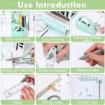 Marspark Sage Green Office Desk Accessories 12 Pcs Office Supplies Set 360° Rotating Pen Holder, Stapler, Tape Dispenser, Scissor, Sticky Notes, Binder Clips, Desk Organizers Gift for Home School