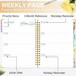 GuassLee Planner 2026 Daily Weekly and Monthly - Large A4 Planner from January 2026-December 2026, 8.8"x11.4" Aesthetic Teacher Student Agenda Book with Back Pocket, Stickers, Coated Tabs, A4 Size