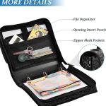 ALAZA Zipper Binder 3 Ring Dark Gray Leopard Cheetah Print Binder Organizer with Zipper and Shoulder Strap Large Capacity Multi-Pocket trapper keeper File Folder for Office Supplies