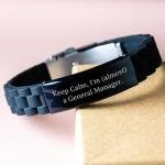 Funny General Manager Gifts for Him, Glide lock Clasp Bracelet, Keep Calm I'm almost a General Manager, Christmas Unique Men's Office Accessories