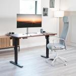 VIVO 55 x 24 inch Universal Solid One-Piece Square Corner Table Top for Standard and Sit to Stand Height justable Home and Office Desk Frames, Dark Walnut, DESK-TOP55D-S