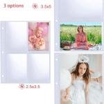 40 Pack 160 Pockets 3.5x5” Photocard Sleeves for A5 Mini 3 Ring Binder, Ultra-Clear Photo Sleeves, Double-Sided 2 Pocket Photo Pages, Top Loing Sheet Protector for Photos, Postcards, Seed Packets