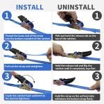 Ratchet Straps, 1,500 LB Break Strength, 4-Pack 15FT Ratchet Tie Down Straps Set for Motorcycle Straps Tie Downs, Appliances, Lawn Equipment, Cargo Straps for Trucks(Blue)
