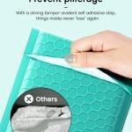 GSSSUSA Bubble Mailers 4x8 Inch 50 Pack Pded Envelopes Usable Size 4x7 Inch Shipping Envelopes Self Seal Small Packaging Shipping Bags for Mailing Jewelry, Small Business, Teal